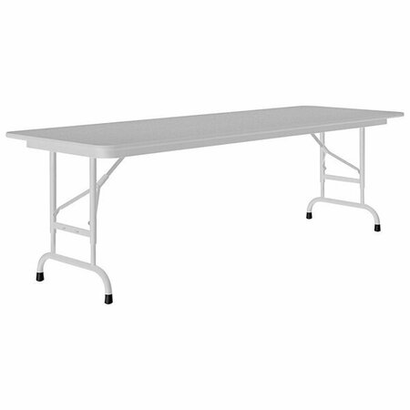 CORRELL 24x72 Gray Granite Adjustable Height Folding Table with Gray Frame. 384FA2472TFG